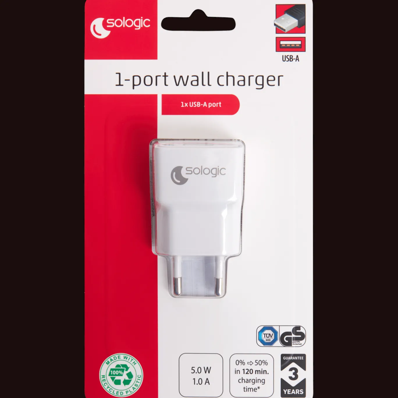 Action Adaptateur secteur USB-A Sologic* Rallonges