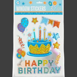 Action Autocollants d'anniversaire pour fenêtre Party Universe* Bricolage