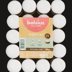 Bolsius Bougies chauffe-plats avec coupole dorée* Bougies