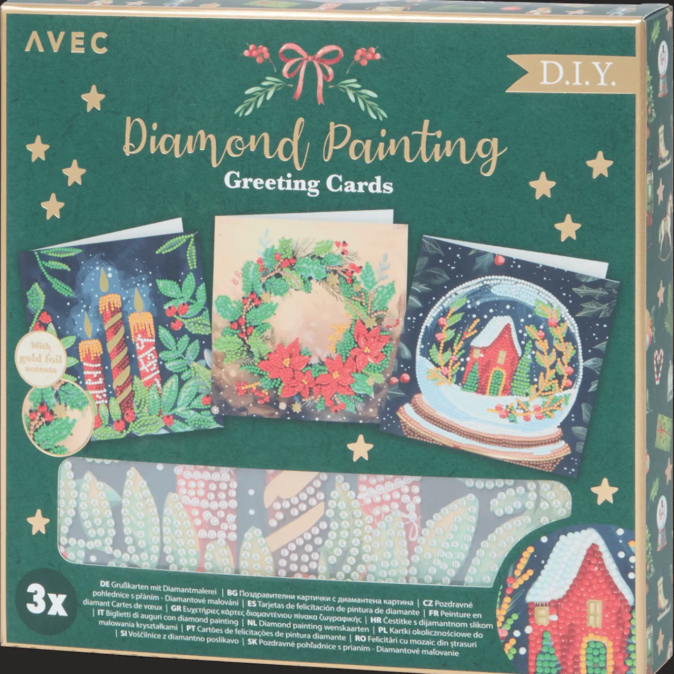 Action Cartes de vœux peinture diamant Avec* Cartes