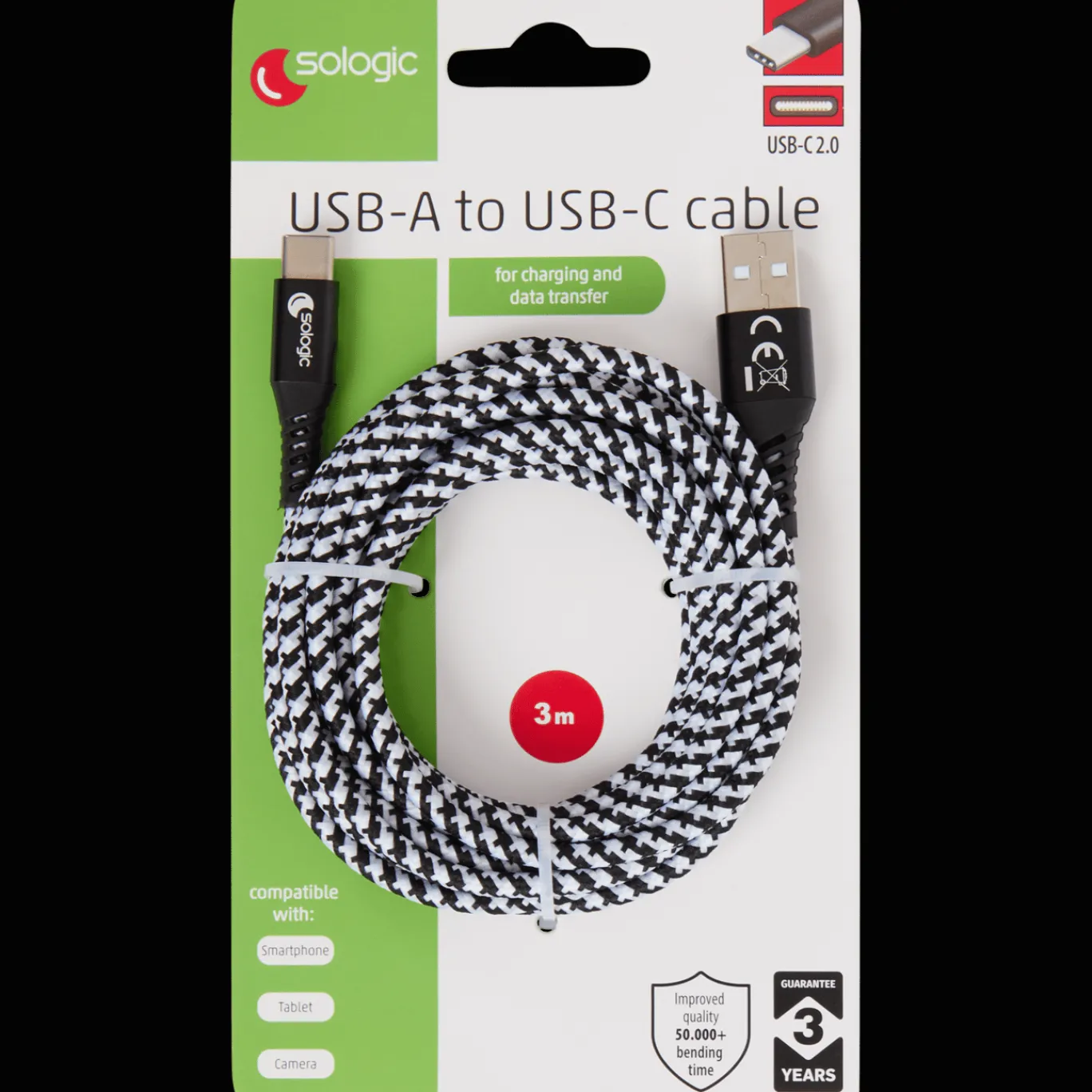 Action Câble de charge et de données Sologic USB-C* Câbles Et Répartiteur