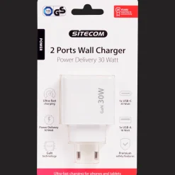 Sitecom Chargeur secteur rapide à 2 ports* Rallonges