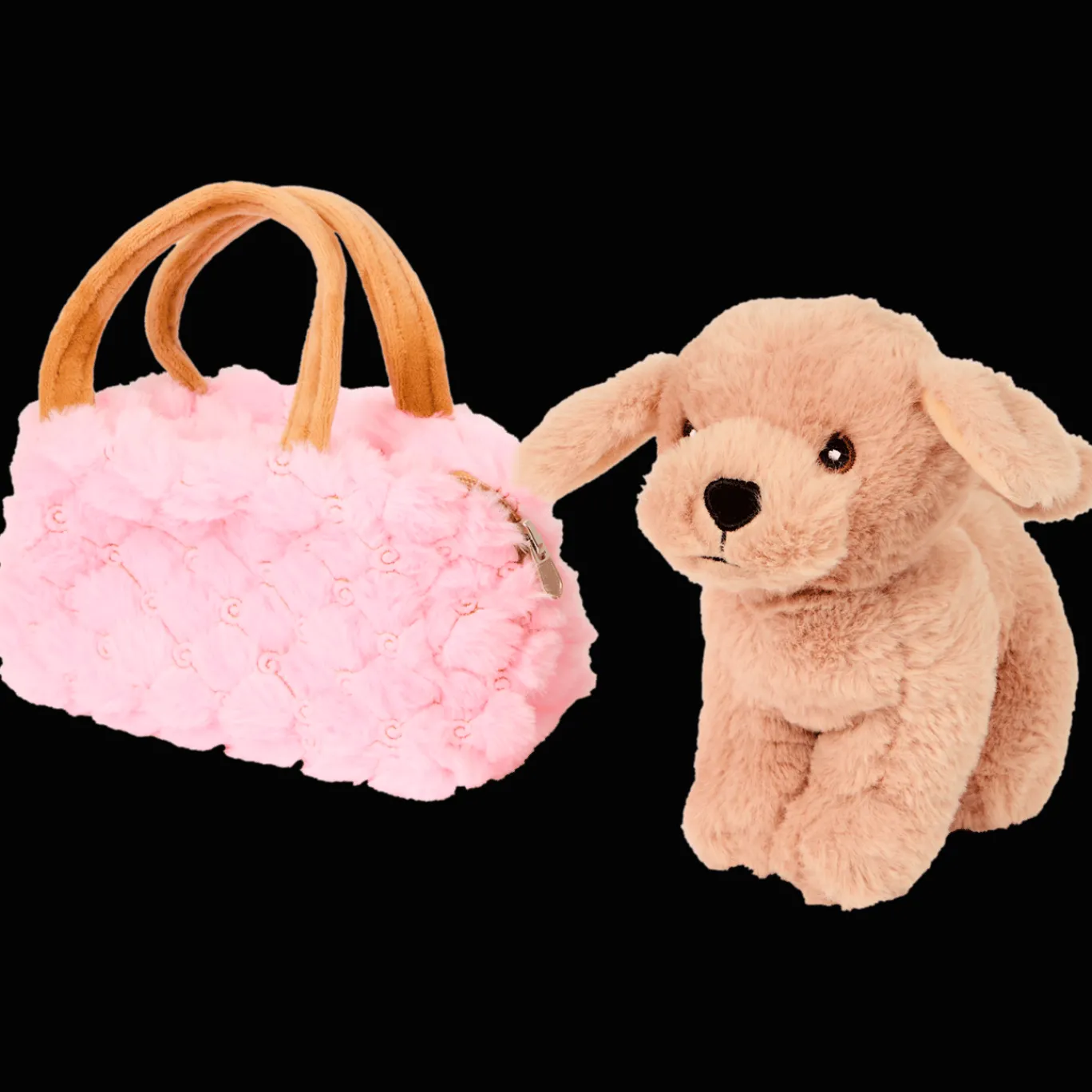 Action Chien en peluche dans sac à main* Peluches Et Poupées