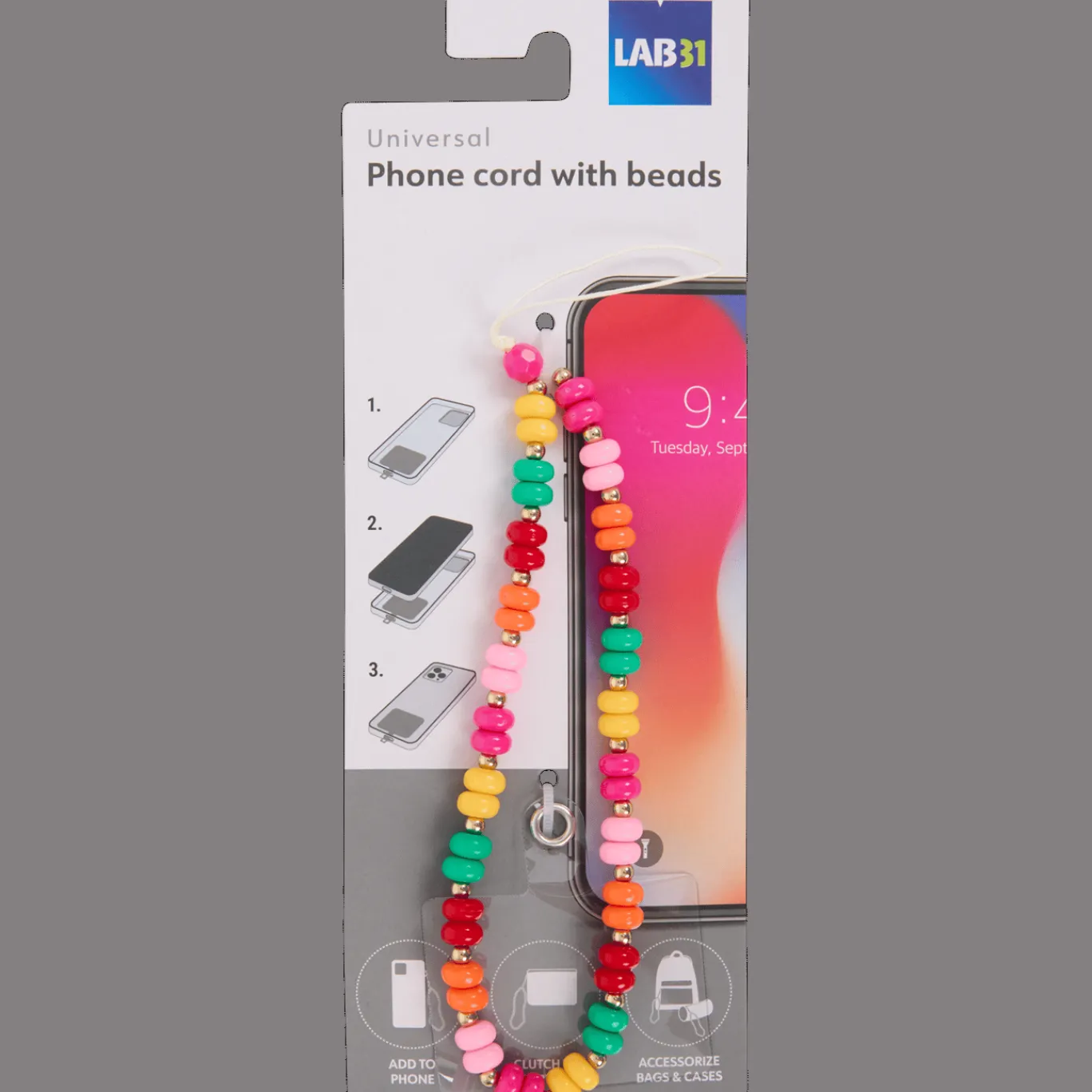 Lab31 Cordon en perles pour téléphone* Accessoires Multimédia