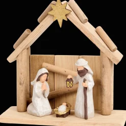 Action Crèche de Noël en bois Absolu Chic* Décoration Saisonnière