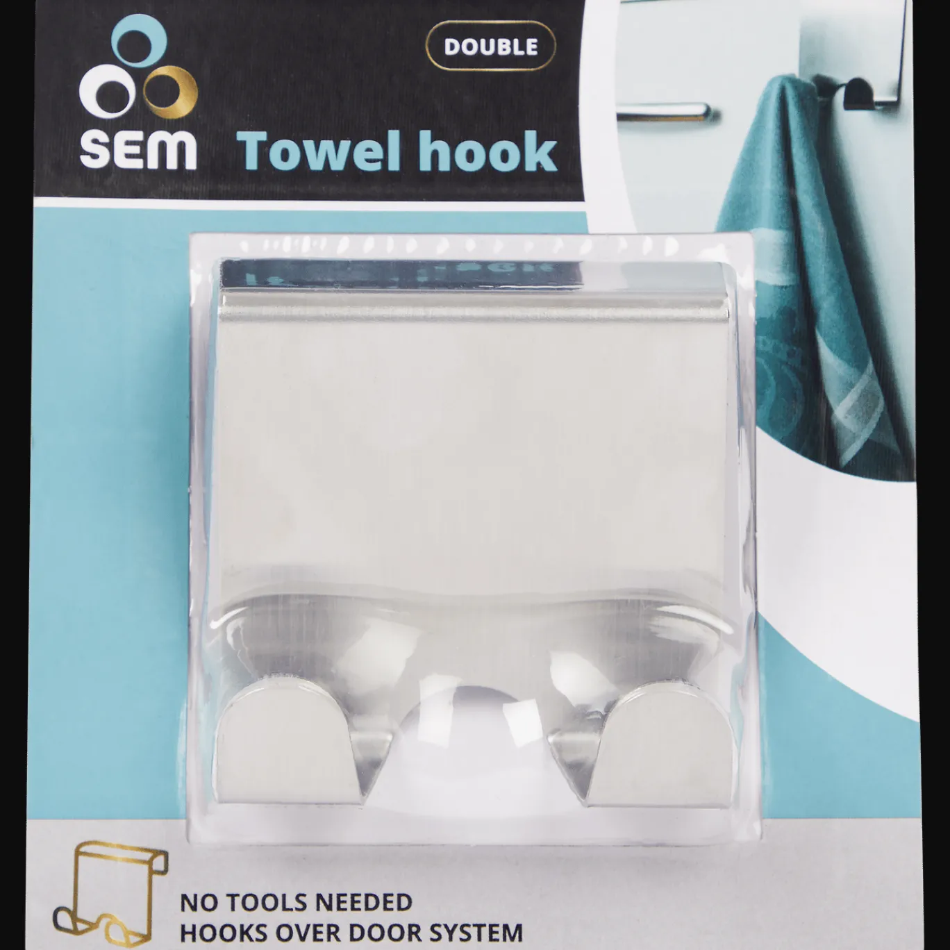Action Double crochet à serviette* Accessoires Pour Salle De Bains Et Toilettes