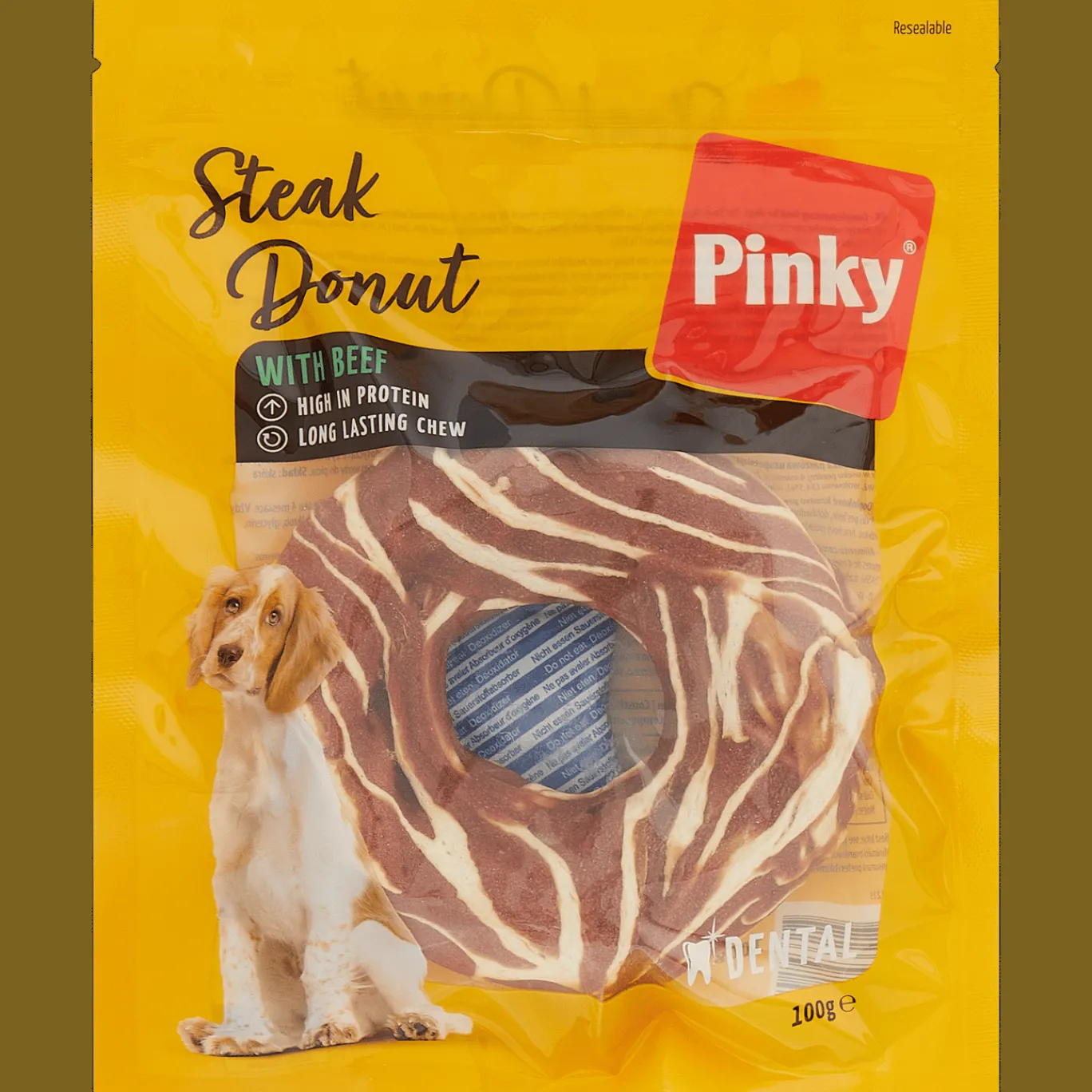 Action Friandise pour chien Pinky Steak Donut* Alimentation