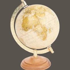 Action Globe terrestre sur un socle en manguier* Accessoires Pour La Maison