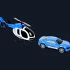 Action Hélicoptère et voiture de secours* Véhicules Et Voitures