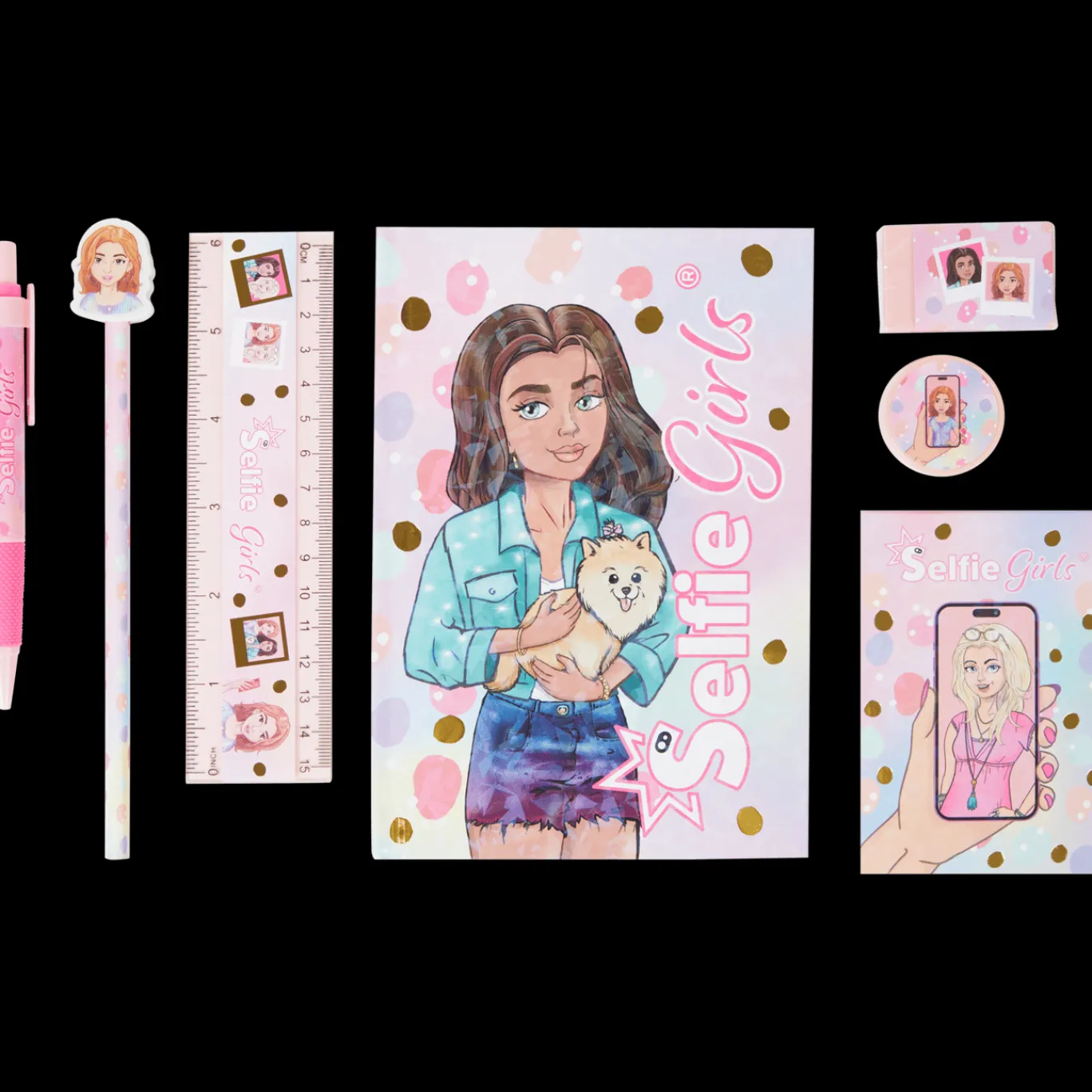 Action Kit d'écriture Selfie Girls* Papier Et Cahiers