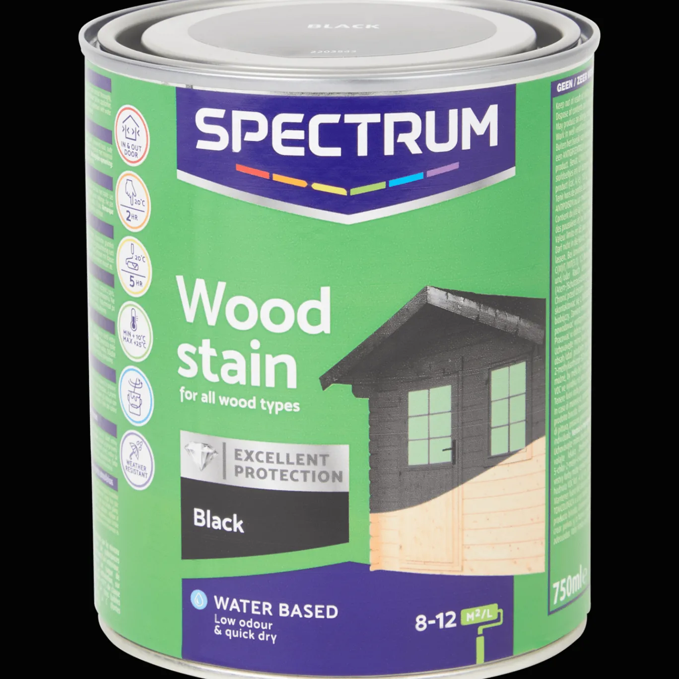 Spectrum Lasure noire opaque pour bois* Peinture