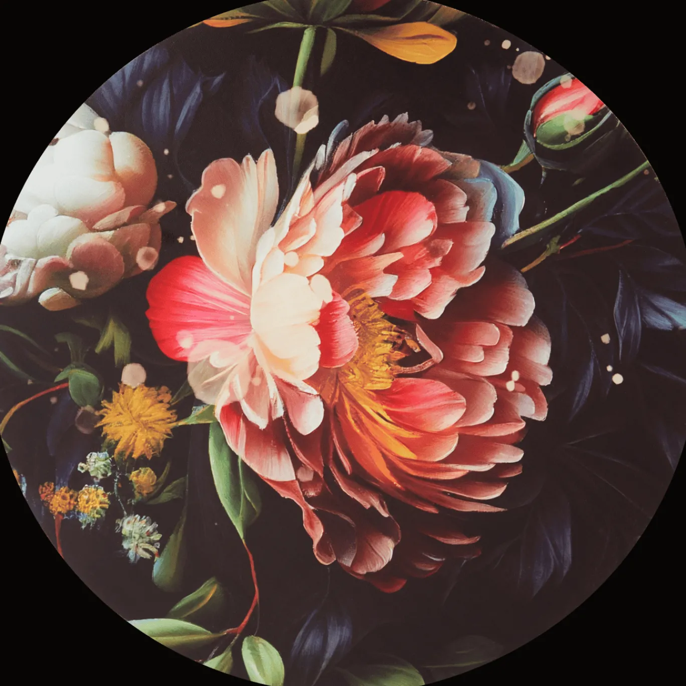 Action Peinture florale ronde* Cadres Photo