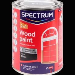 Spectrum Peinture laque satinée pour bois 2-en-1 Noir* Peinture