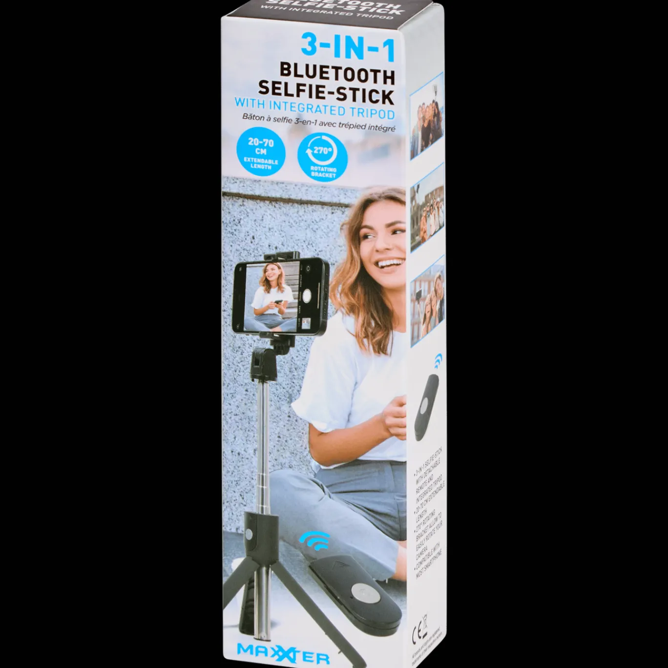 Action Perche à selfie Bluetooth 3-en-1 Maxxter* Accessoires Multimédia