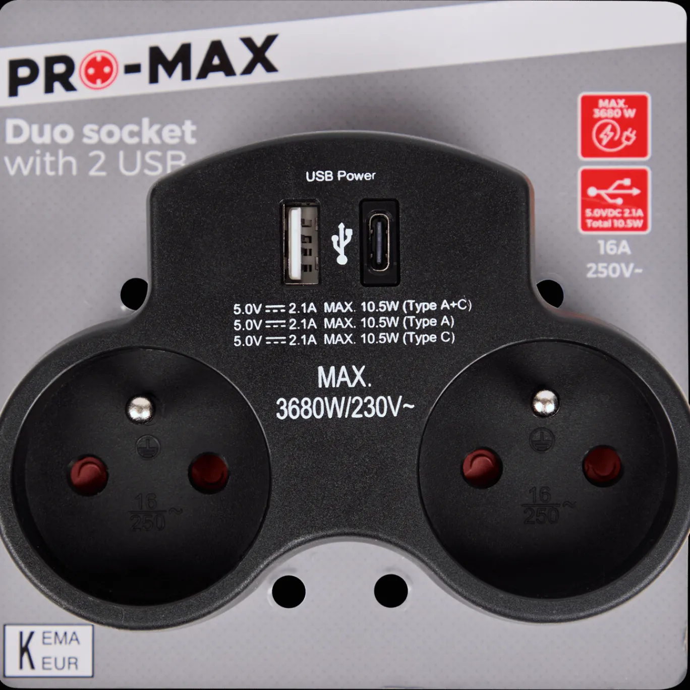 Pro-max Prise duo* Rallonges