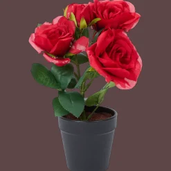 Action Rose artificielle en pot* Plantes Et Fleurs Artificielles