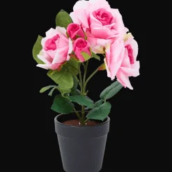 Action Rose artificielle en pot* Plantes Et Fleurs Artificielles
