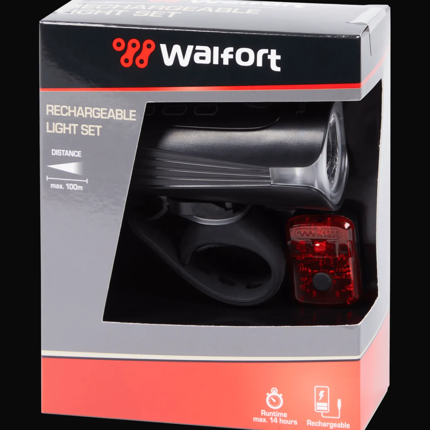 Walfort Set de lampes de vélo rechargeables* Accessoires Vélo