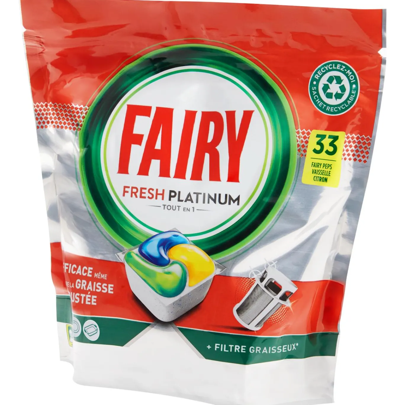 Fairy Tablettes pour lave-vaisselle Fresh Platinum* Produits De Lessive Et Vaisselle